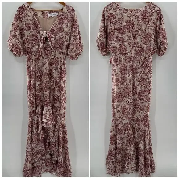 Revolve Elliatt Iridescent Sheath V-Neck Puff Sleeve Cocktail Dress Size Small - Picture 3 of 16